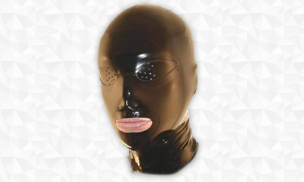 MFMYEE Latex-Maske mit „Gitteraugen“